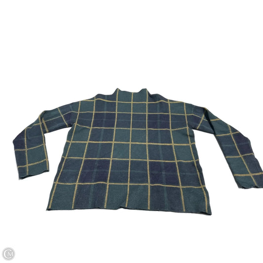 Sweater By Tahari By Arthur Levine In Plaid Pattern, Size: L