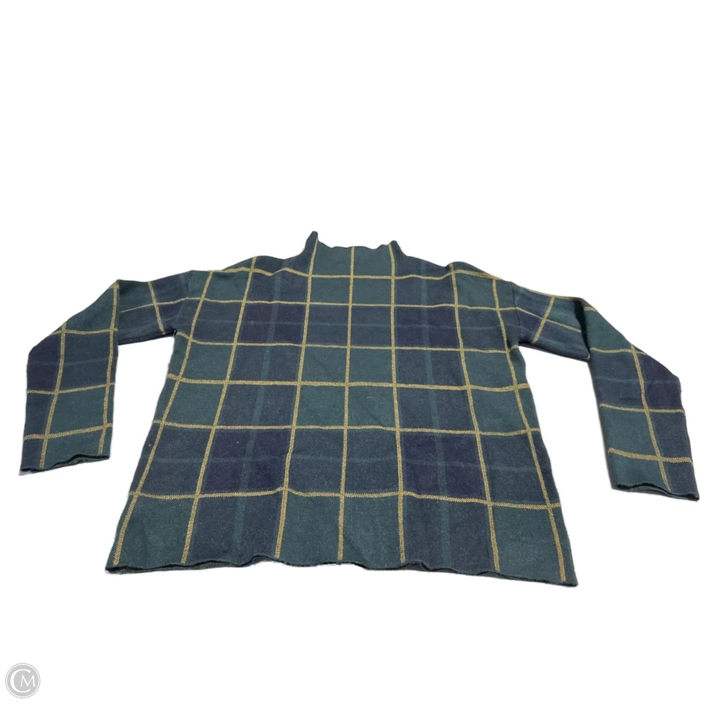 Sweater By Tahari By Arthur Levine In Plaid Pattern, Size: L