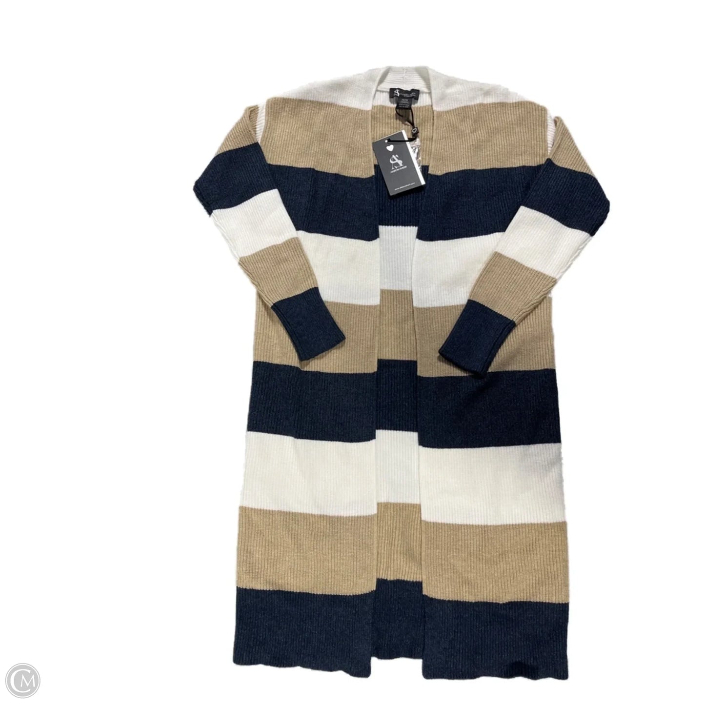 Sweater Cardigan By Cmb In Cream & Tan, Size: Xs