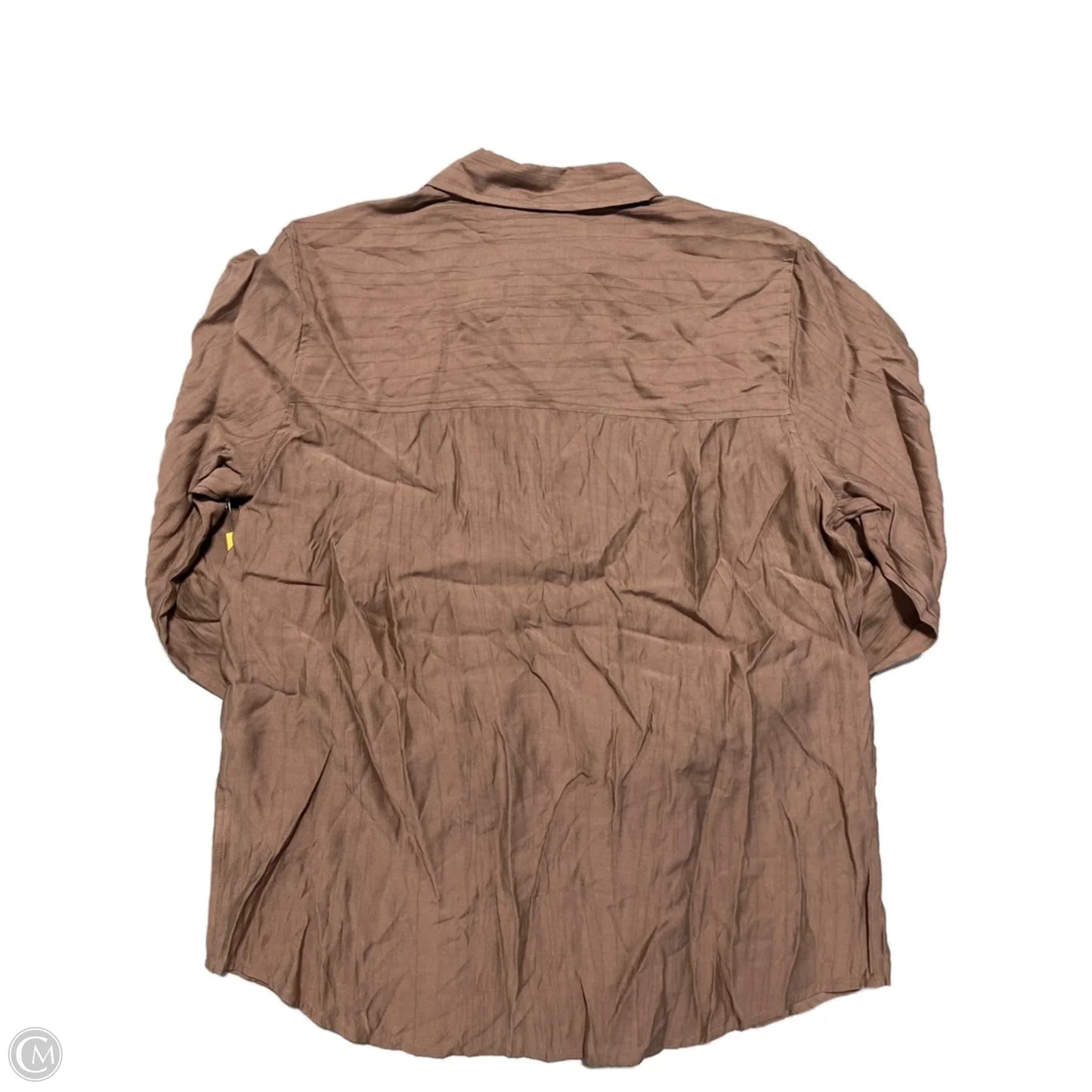 Blouse Long Sleeve By A New Day In Brown, Size: M