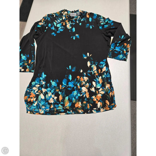 Top Long Sleeve By Susan Graver In Floral Print, Size: L