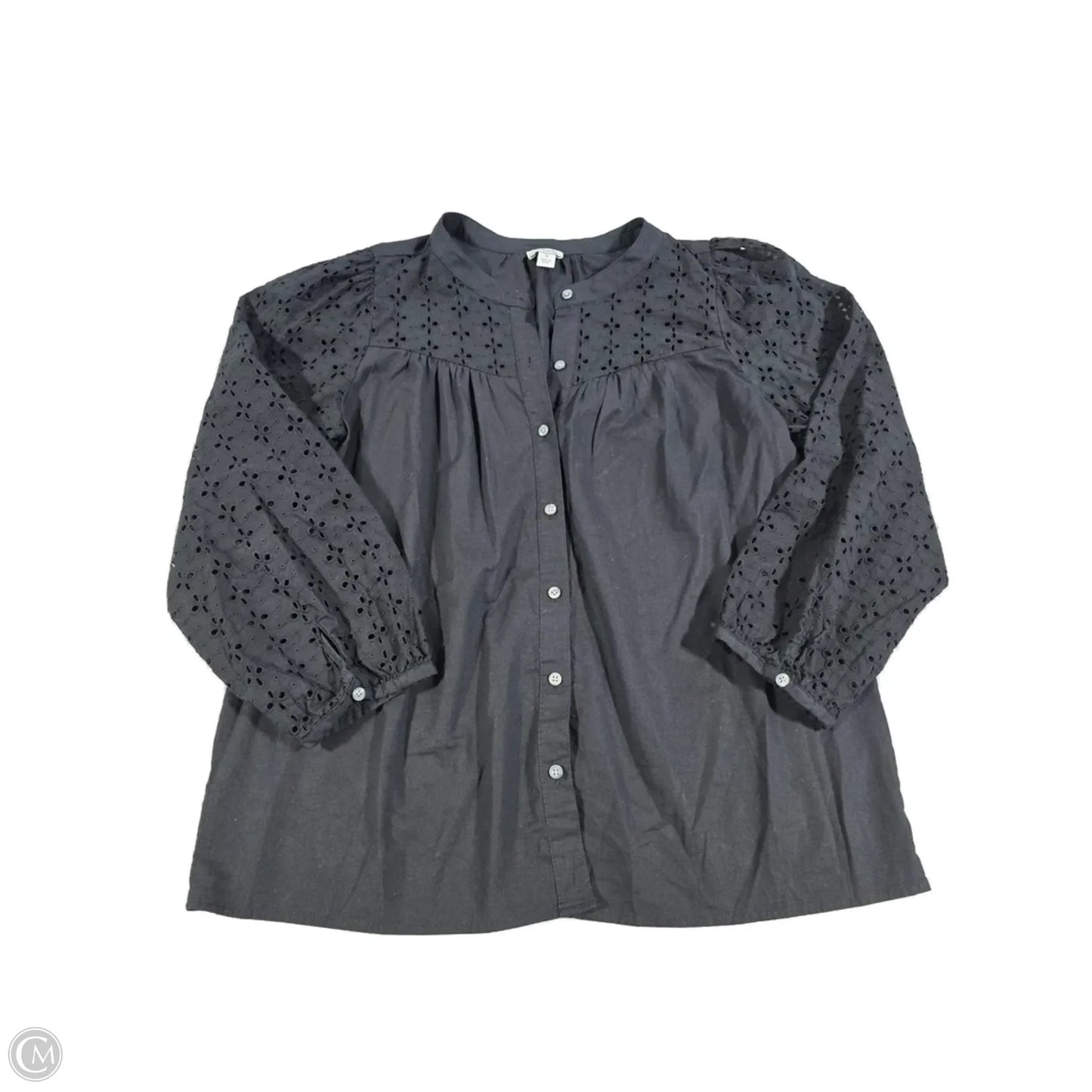 Blouse 3/4 Sleeve By J. Crew In Black, Size: S