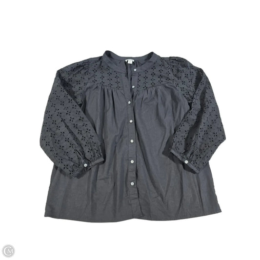 Blouse 3/4 Sleeve By J. Crew In Black, Size: S
