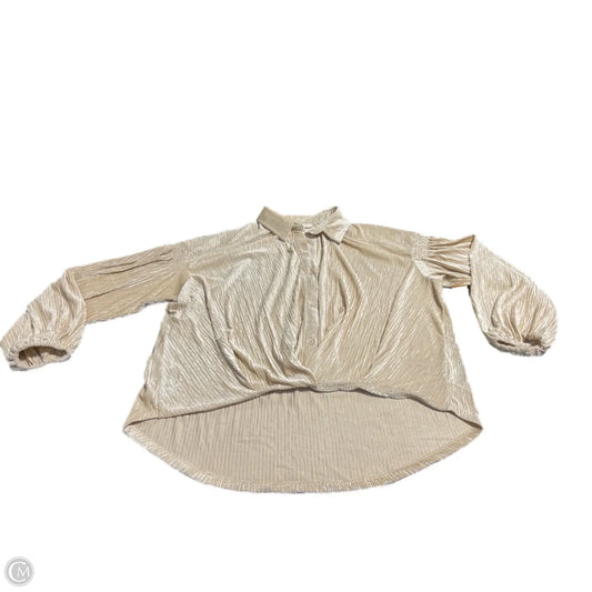 Top Long Sleeve By Skies Are Blue In Tan, Size: S