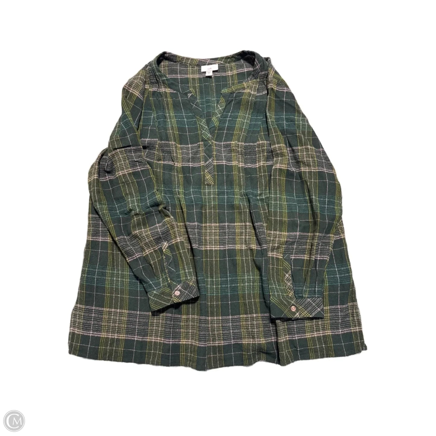 Blouse 3/4 Sleeve By J. Jill In Green, Size: Xl