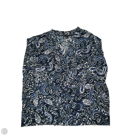 Blouse Long Sleeve By Ann Taylor In Blue, Size: Xl