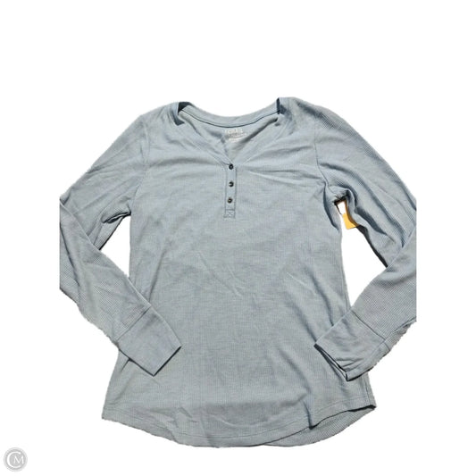 Top Long Sleeve Basic By Time And Tru In Blue, Size: L