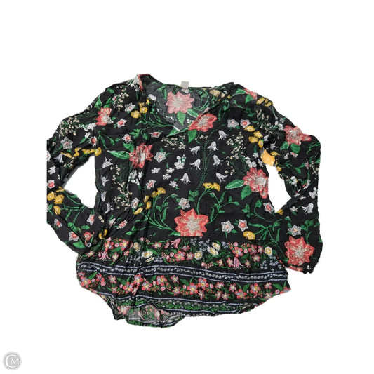 Top Long Sleeve By Old Navy In Floral Print, Size: M