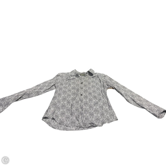 Blouse Long Sleeve By Eddie Bauer In Black & White, Size: S