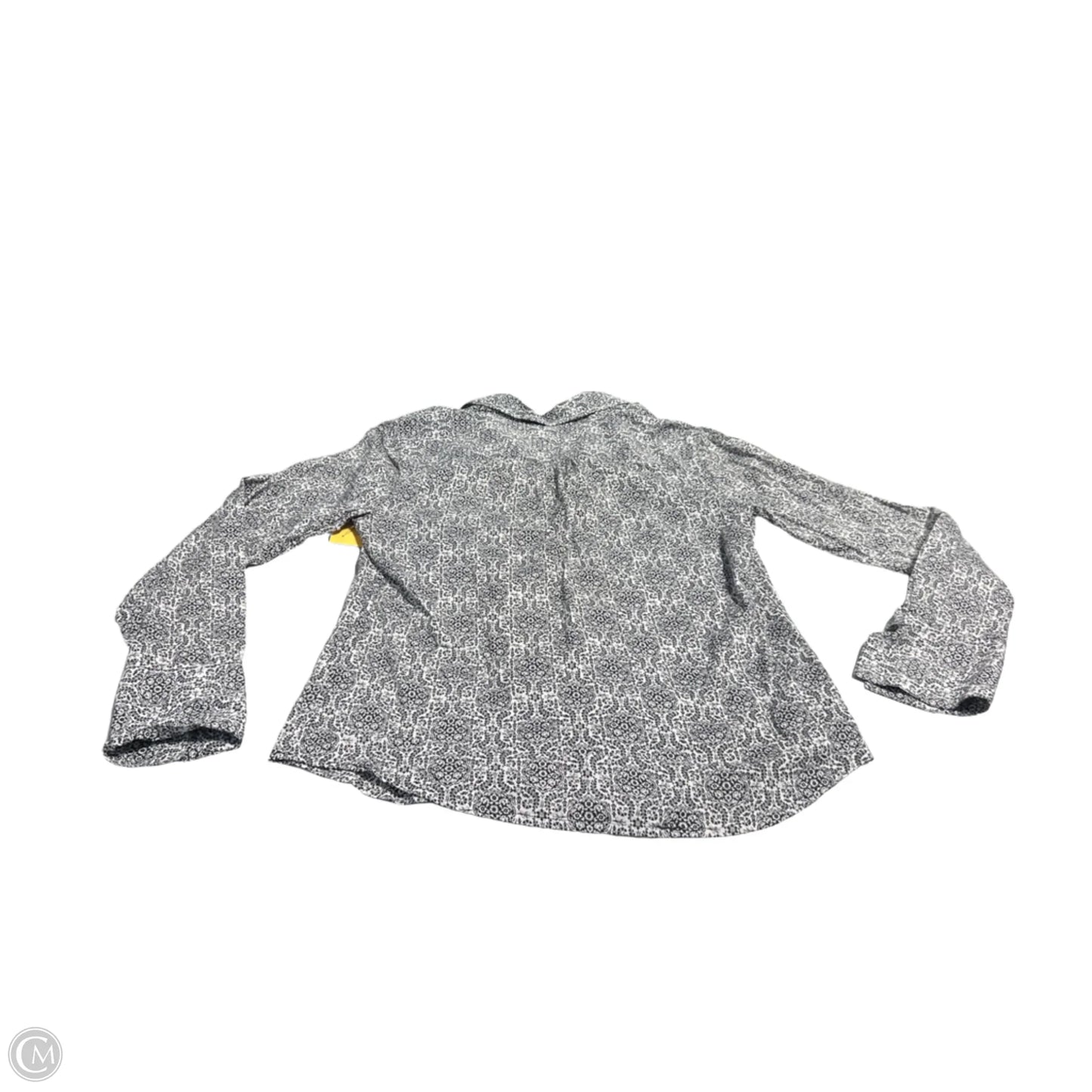 Blouse Long Sleeve By Eddie Bauer In Black & White, Size: S