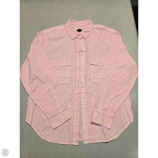 Blouse Long Sleeve By J. Crew In Pink, Size: 6