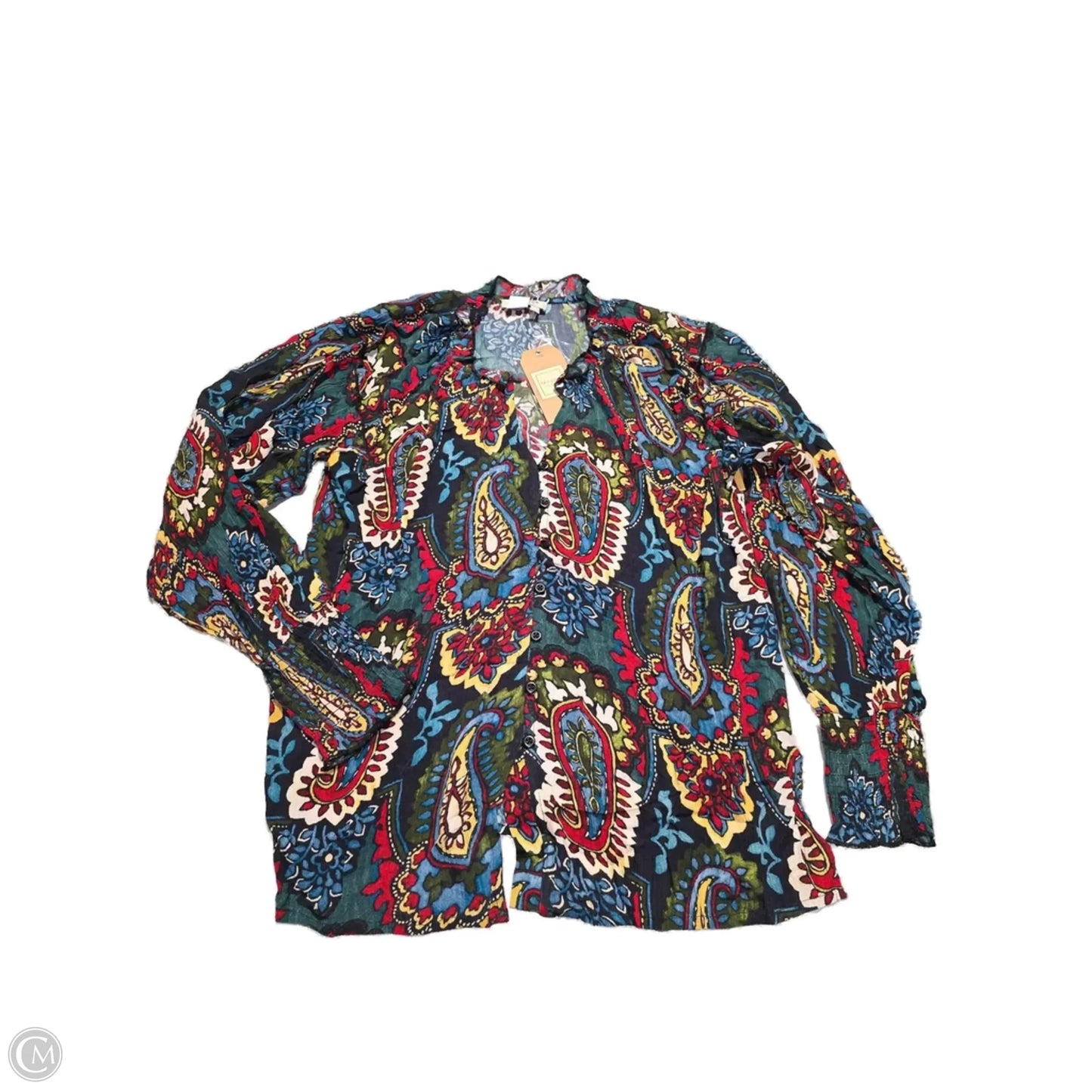 Blouse Long Sleeve By Cmb In Multi-colored, Size: S