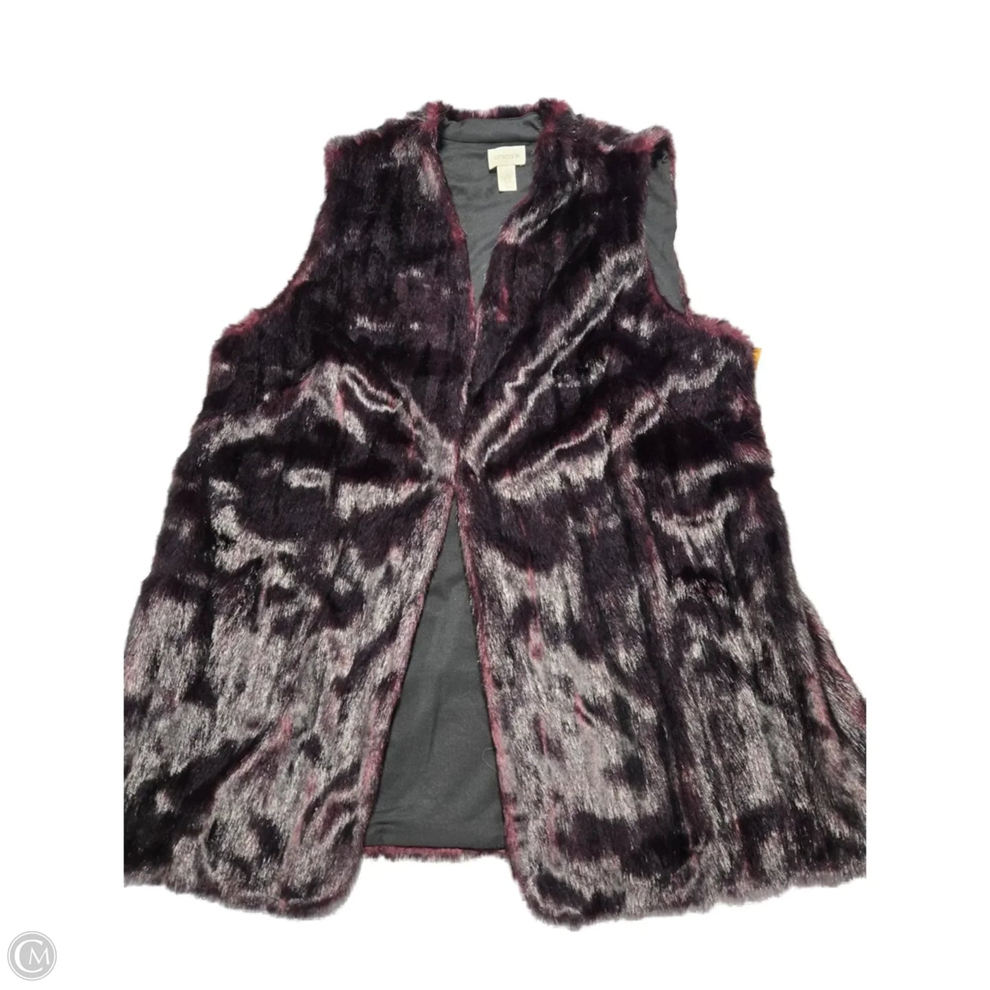 Vest Faux Fur & Sherpa By Chicos In Purple, Size: Xl
