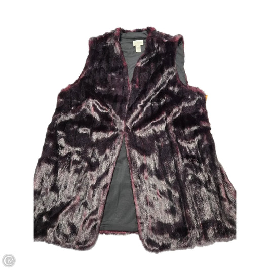 Vest Faux Fur & Sherpa By Chicos In Purple, Size: Xl