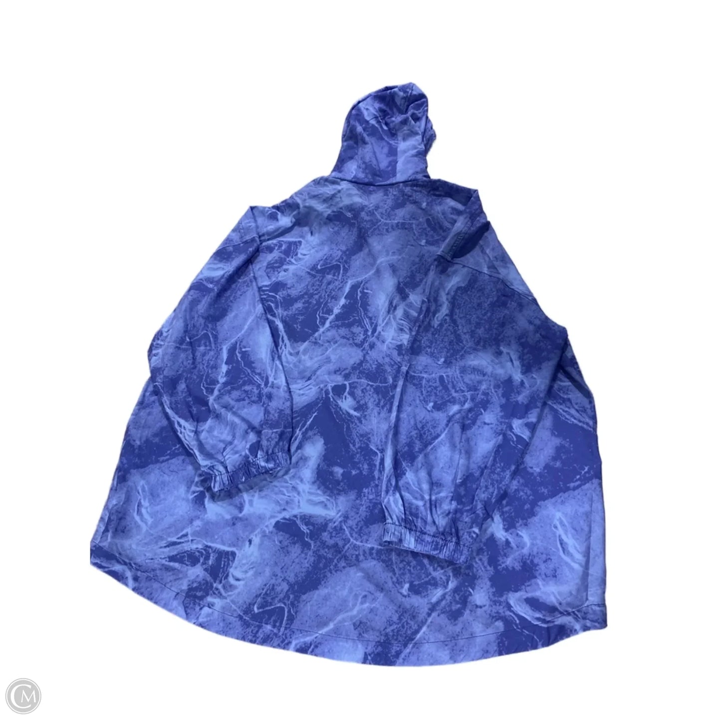 Jacket Windbreaker By Chicos In Blue, Size: 1x