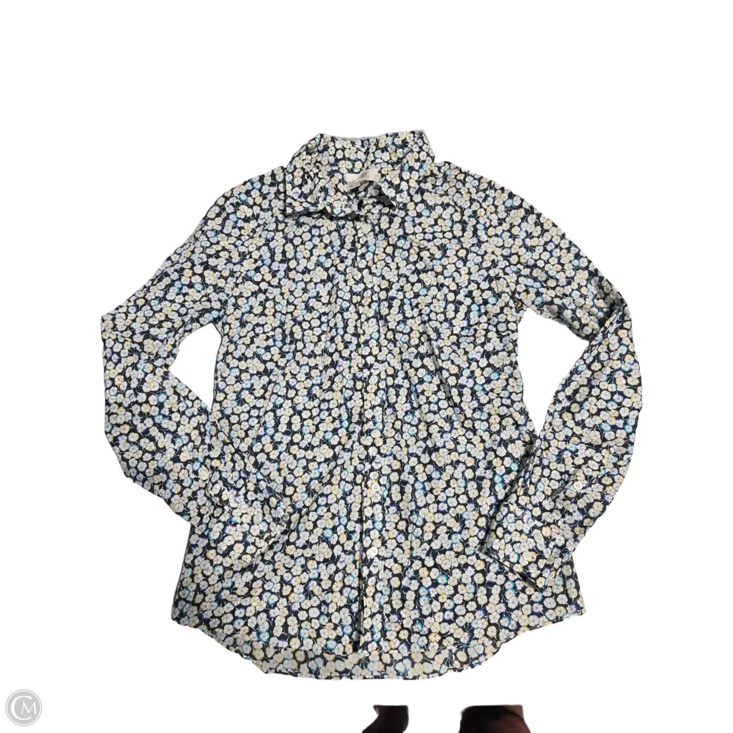 Blouse Long Sleeve By J. Crew In Floral Print, Size: S