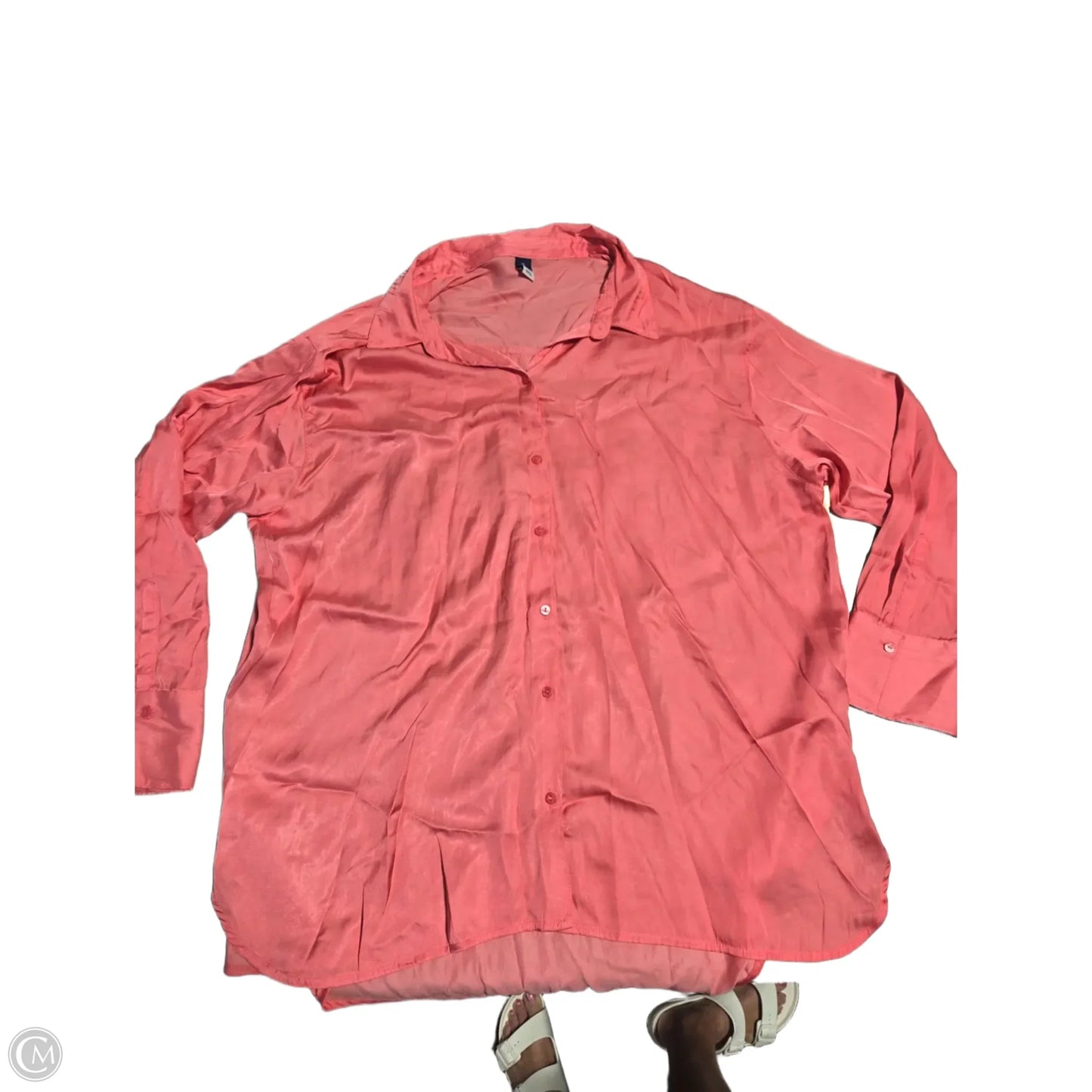 Blouse Long Sleeve By Old Navy In Pink, Size: Xl