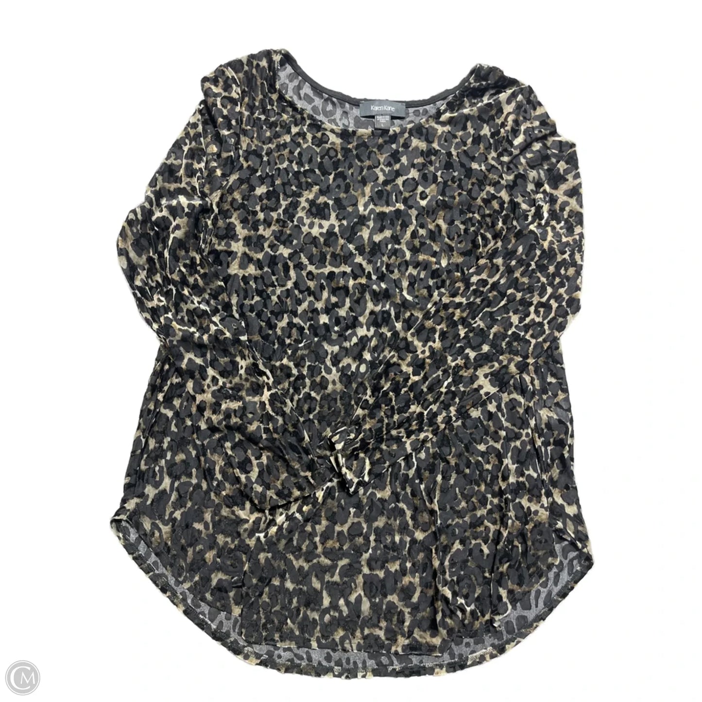 Blouse Long Sleeve By Karen Kane In Animal Print, Size: L