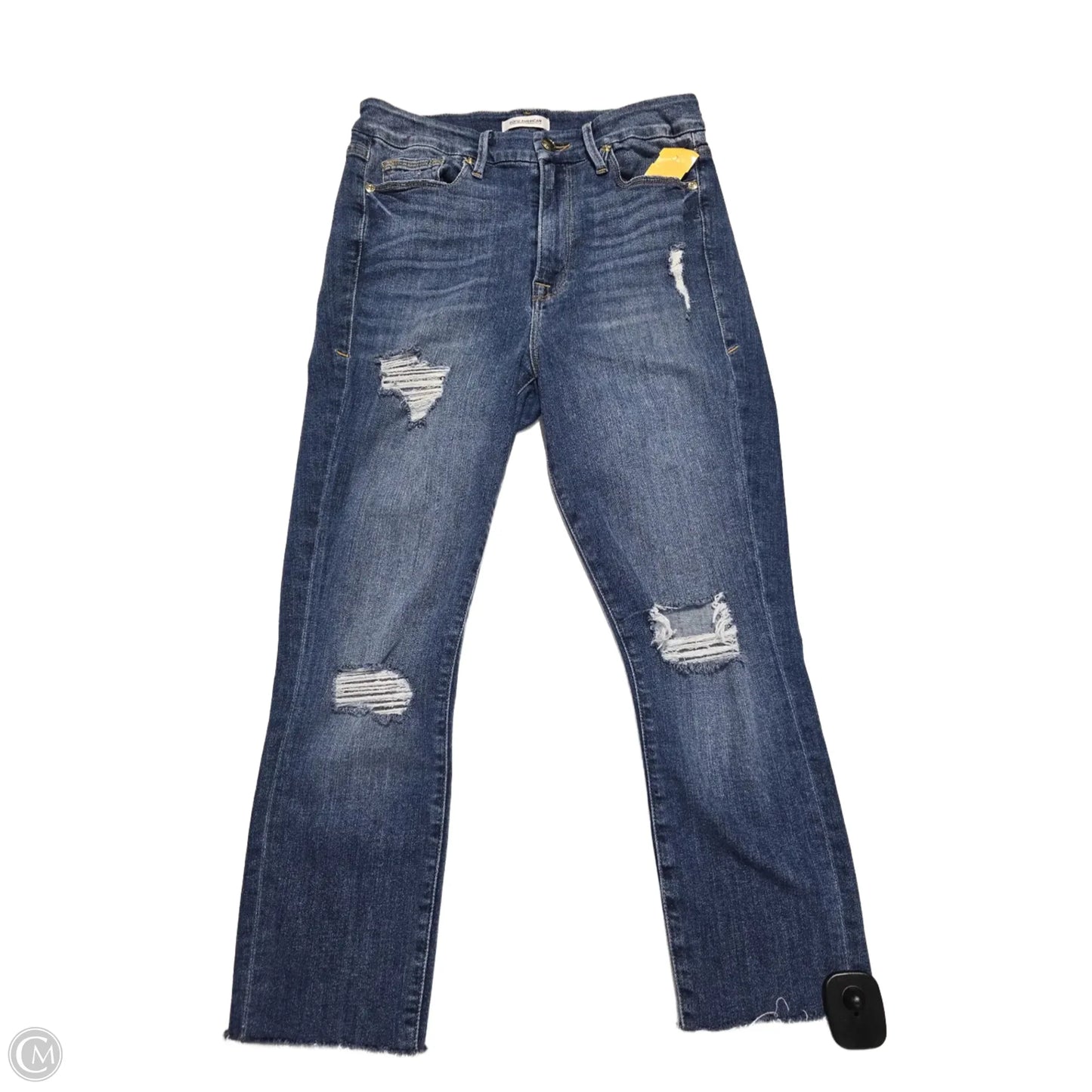 Jeans Cropped By Good American In Blue Denim, Size: 8