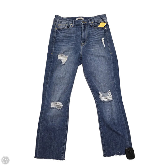 Jeans Cropped By Good American In Blue Denim, Size: 8