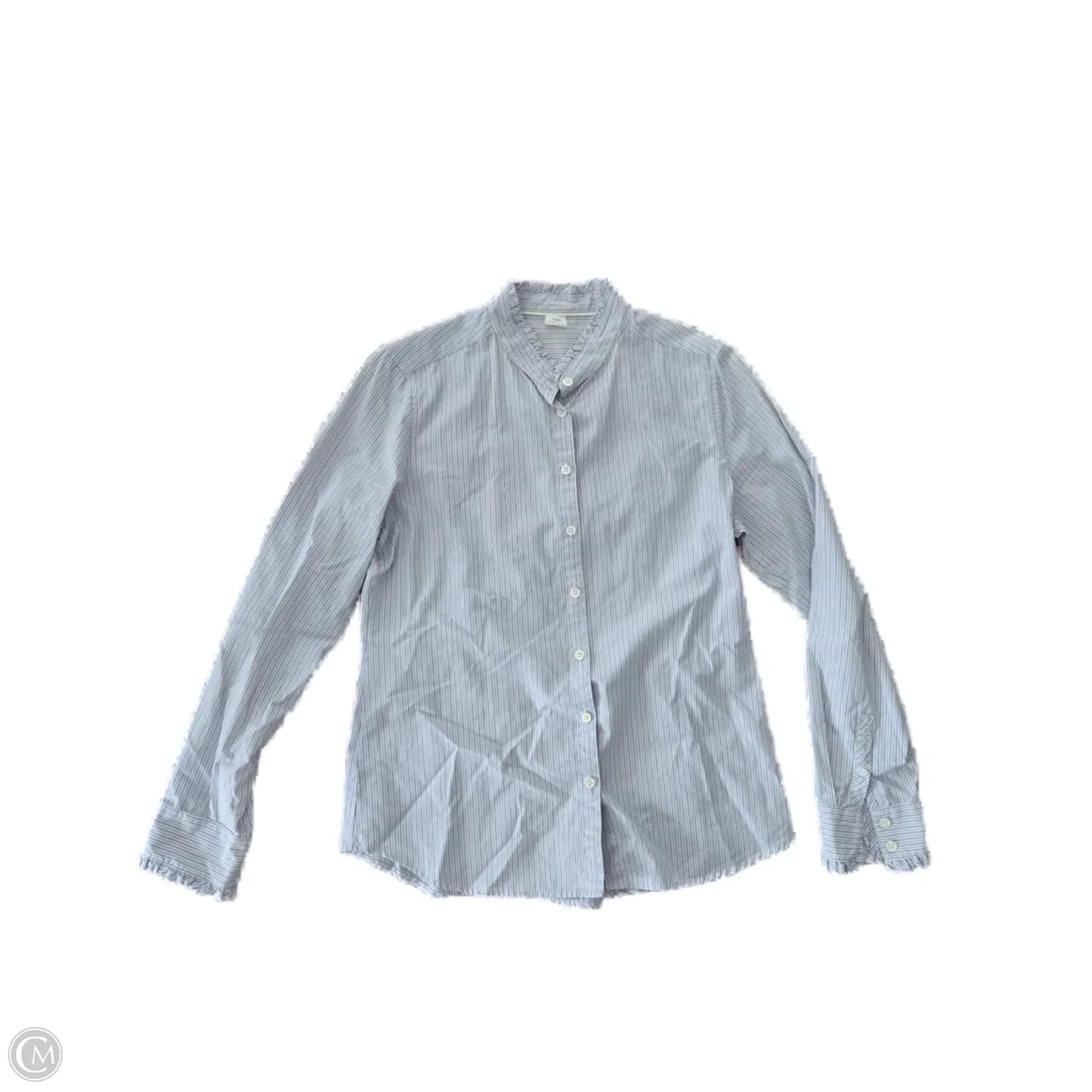 Blouse Long Sleeve By J. Crew In Striped Pattern, Size: 10