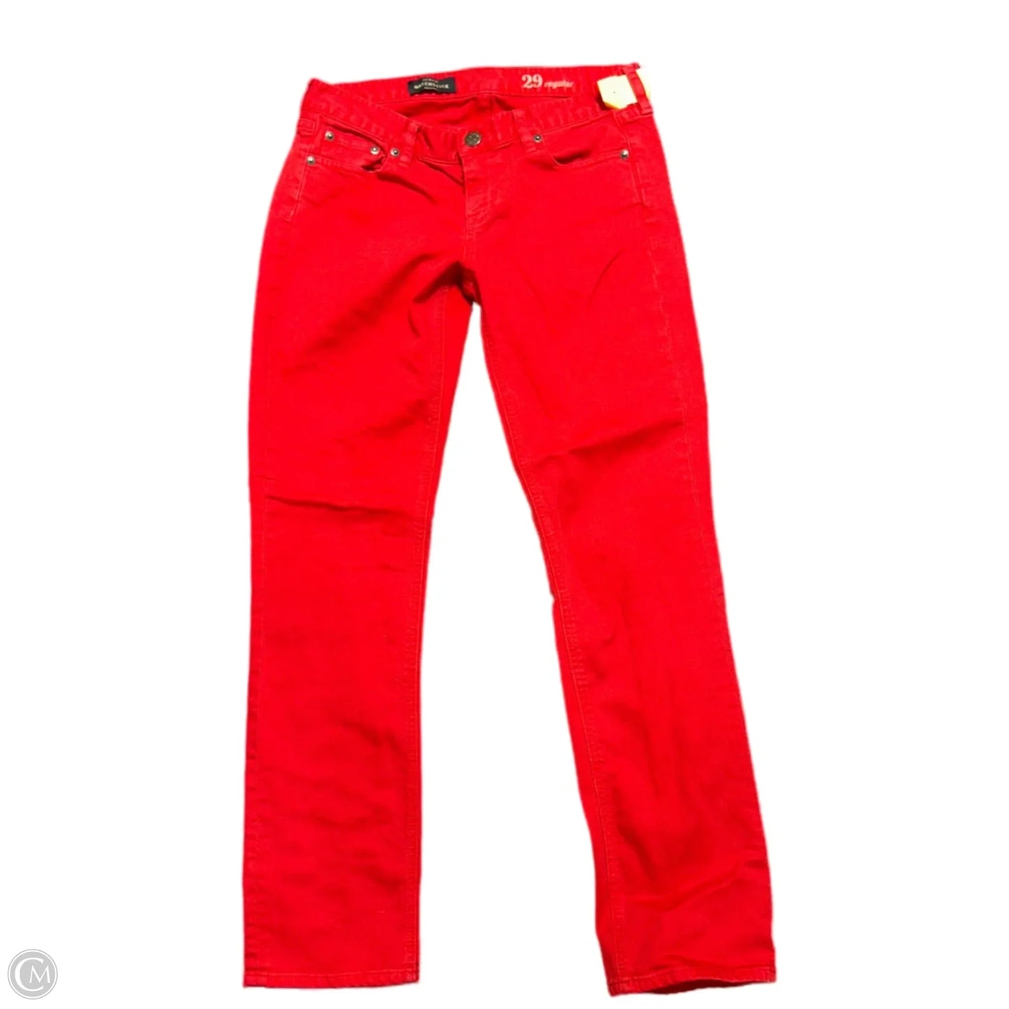 Jeans Straight By J. Crew In Red Denim, Size: 8