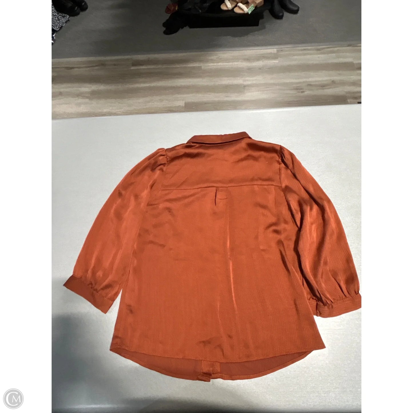 Blouse Long Sleeve By Monteau In Brown, Size: S