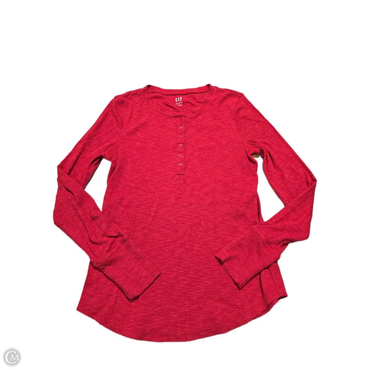 Top Long Sleeve Basic By Gap In Red, Size: M
