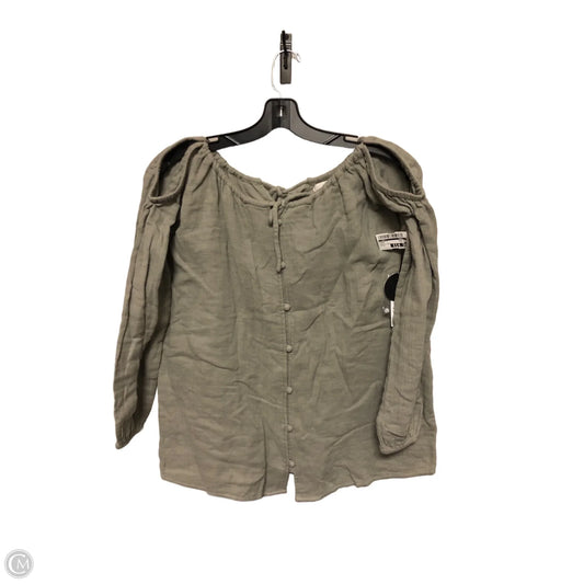 Blouse Long Sleeve By Cmc In Green, Size: S