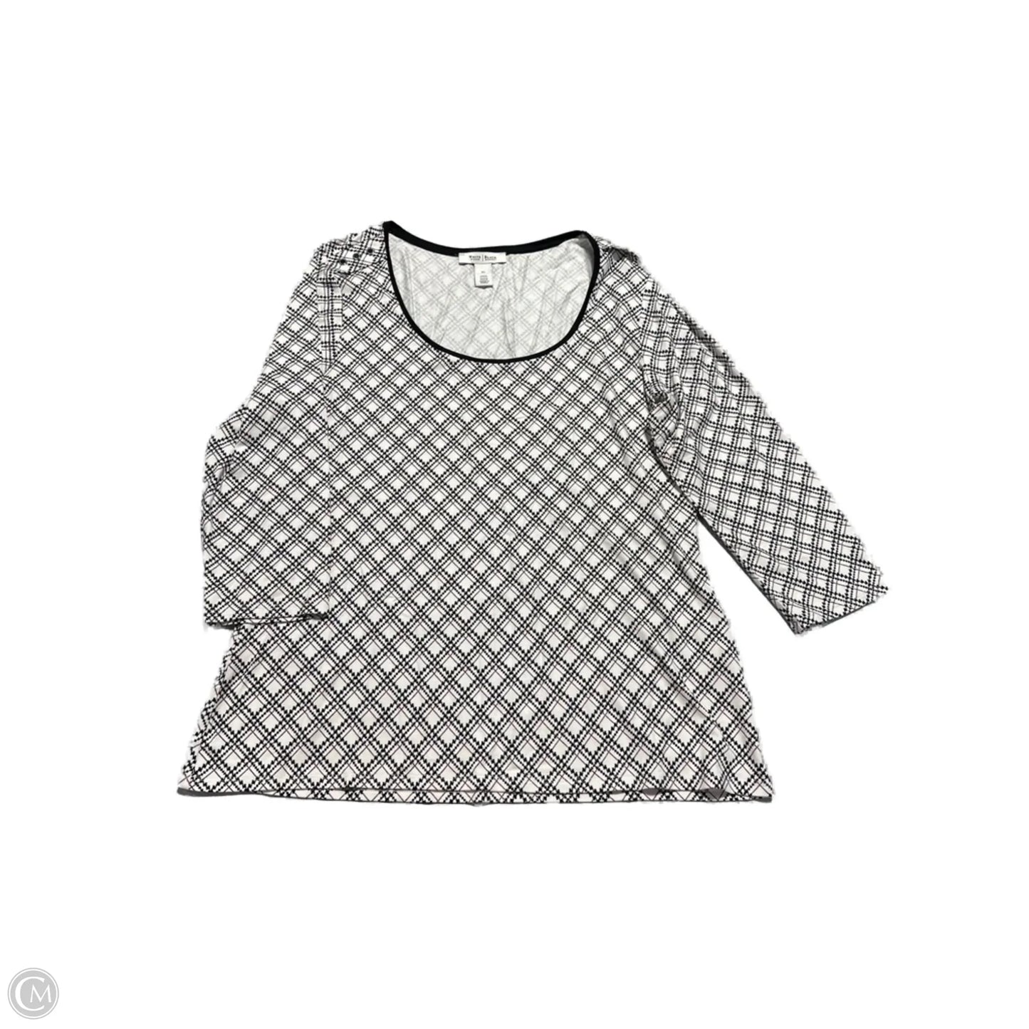 Top Long Sleeve By White House Black Market In Black & White, Size: Xl