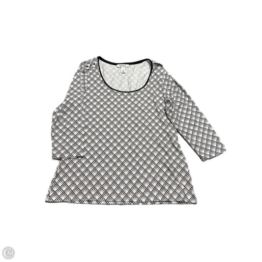Top Long Sleeve By White House Black Market In Black & White, Size: Xl