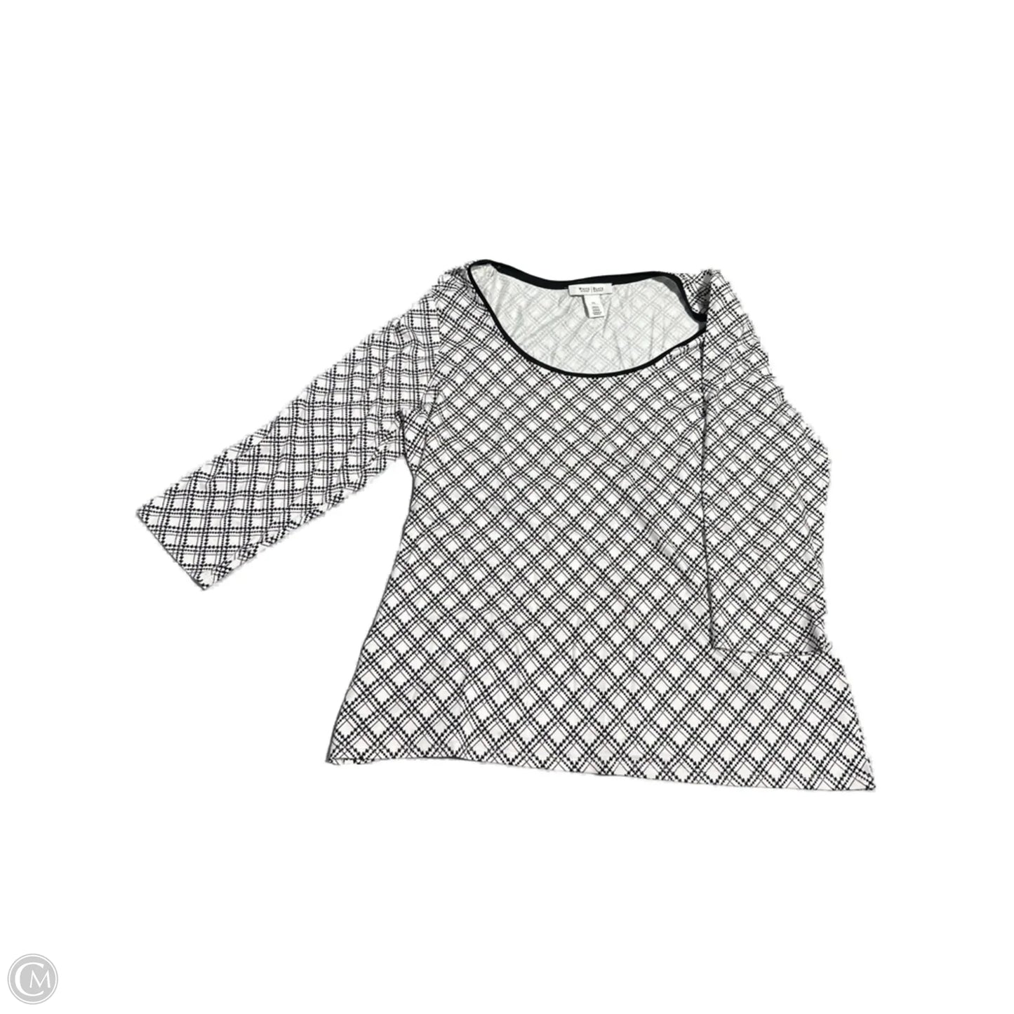 Top Long Sleeve By White House Black Market In Black & White, Size: Xl