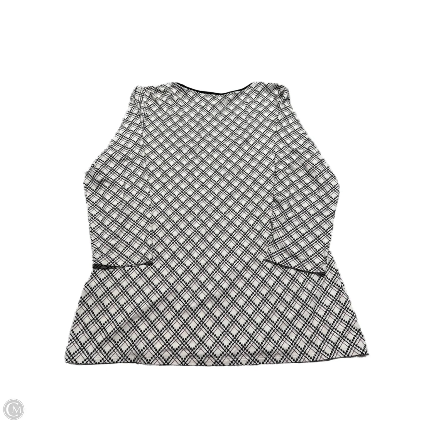 Top Long Sleeve By White House Black Market In Black & White, Size: Xl