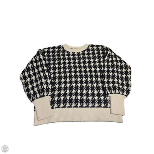 Sweater By Loft In Black & Cream, Size: M