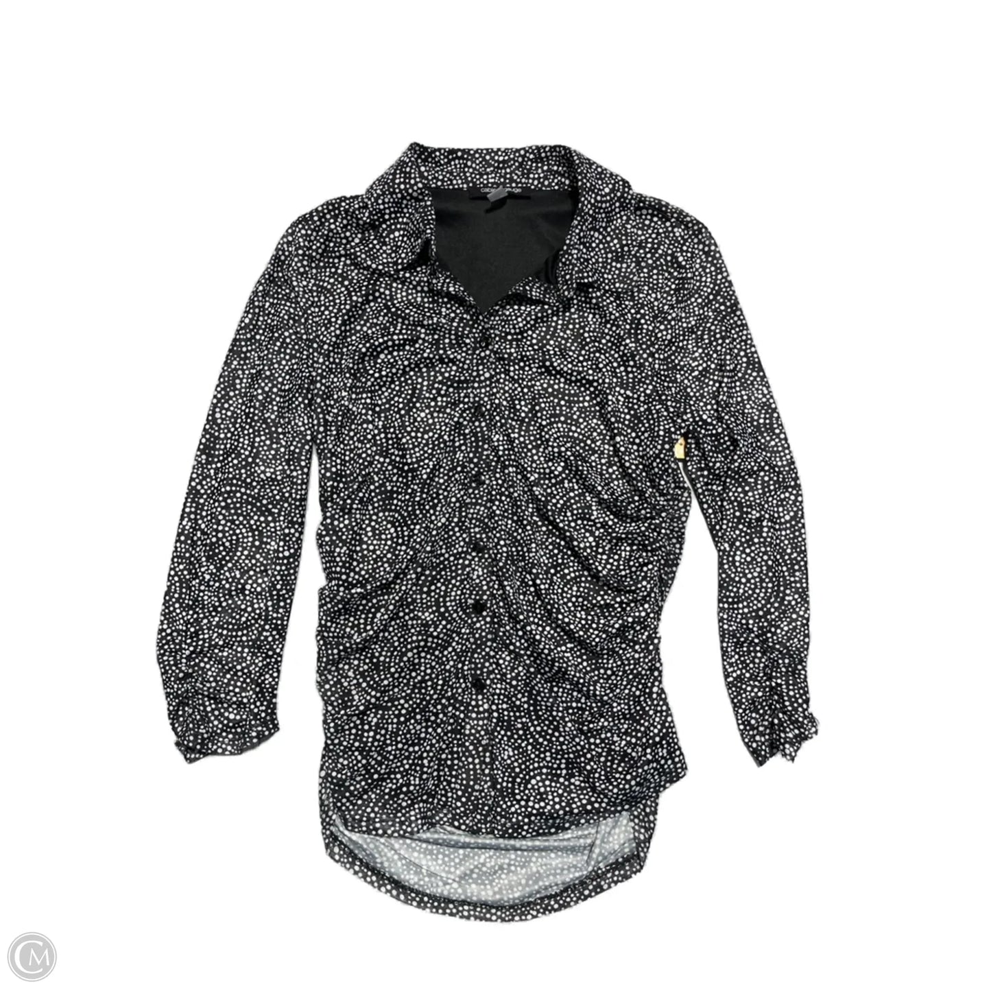 Top Long Sleeve By Cable And Gauge In Polkadot Pattern, Size: S