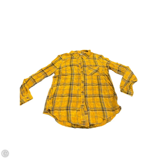 Top Long Sleeve By Mystree In Plaid Pattern, Size: S