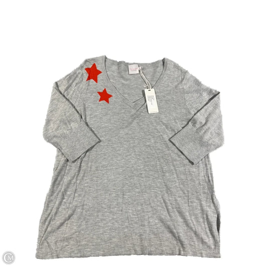 Top 3/4 Sleeve By Cmc In Grey, Size: Xl