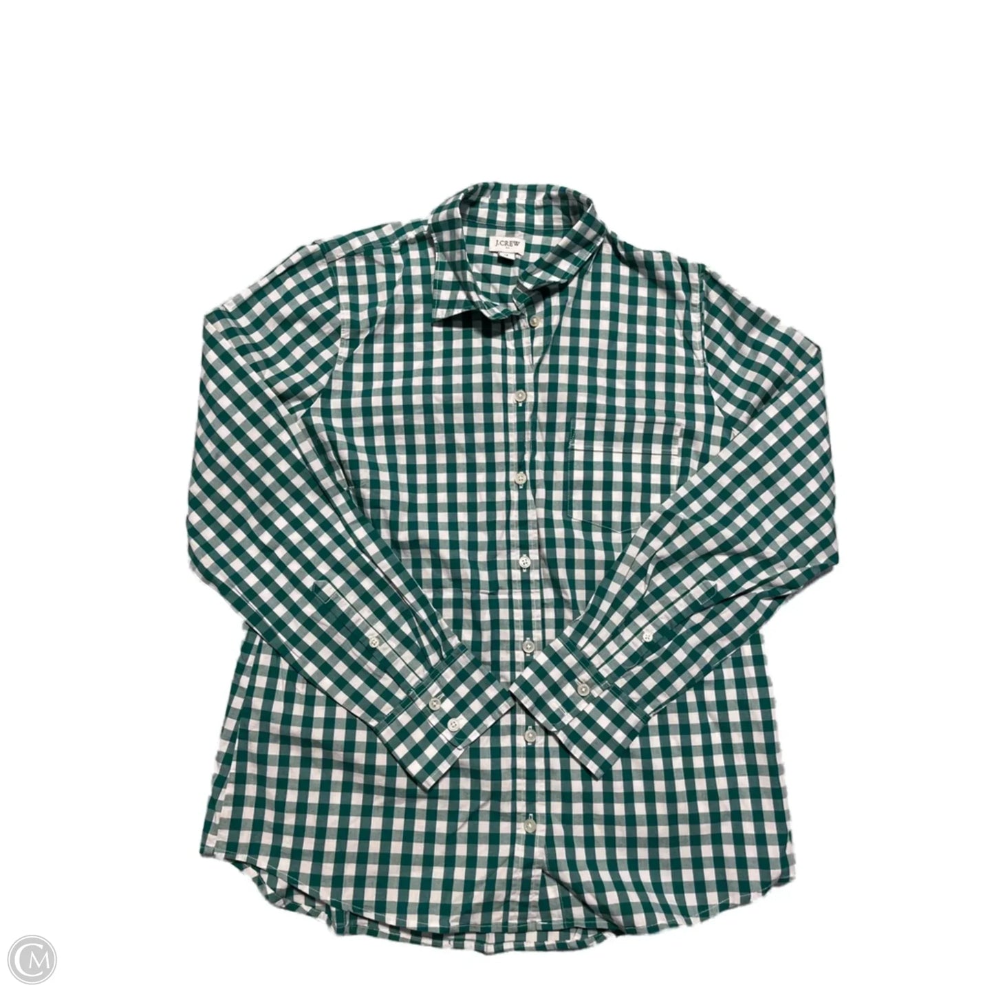 Top Long Sleeve Basic By J. Crew In Plaid Pattern, Size: M