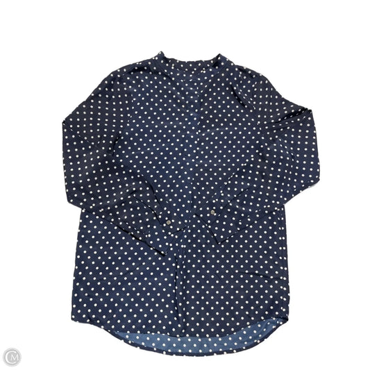 Blouse Long Sleeve By J. Crew In Polkadot Pattern, Size: Xs