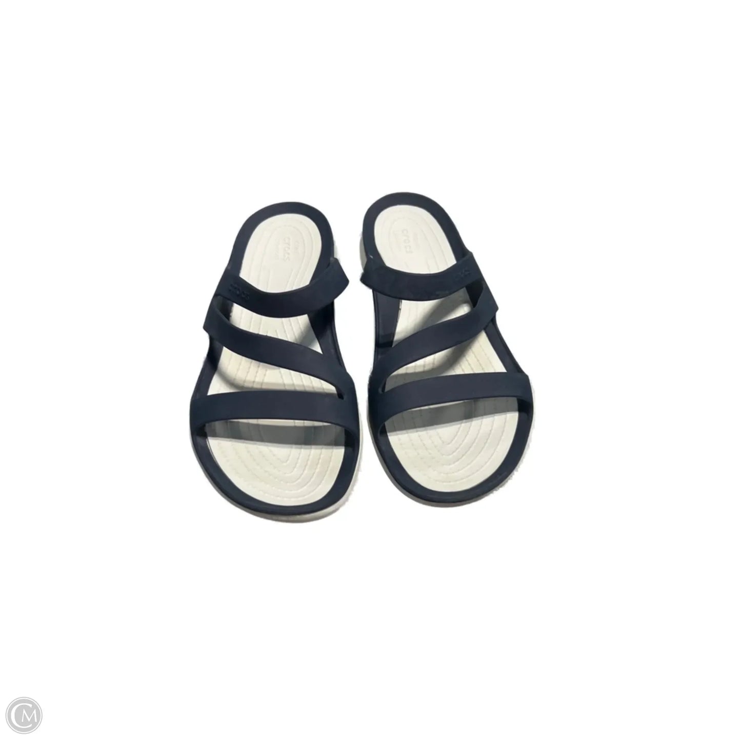 Sandals Flats By Crocs In Navy, Size: 10