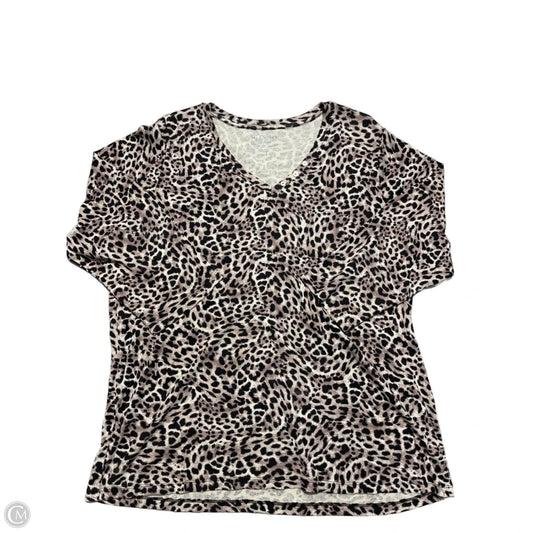 Top 3/4 Sleeve By Chicos In Animal Print, Size: Xxl
