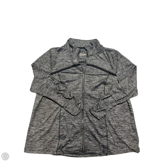 Athletic Jacket By Livi Active In Black & Grey, Size: 2x