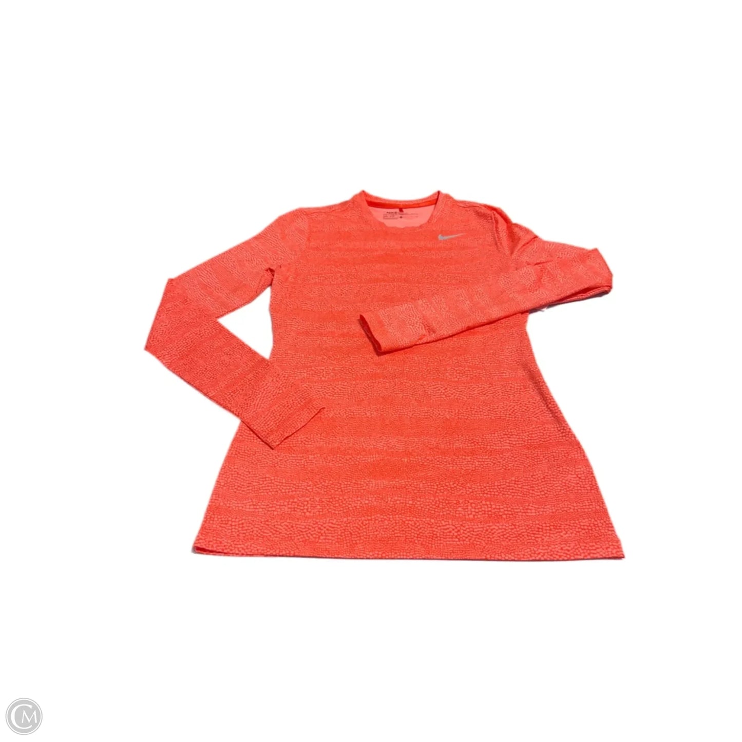 Athletic Top Long Sleeve Collar By Nike In Coral, Size: S