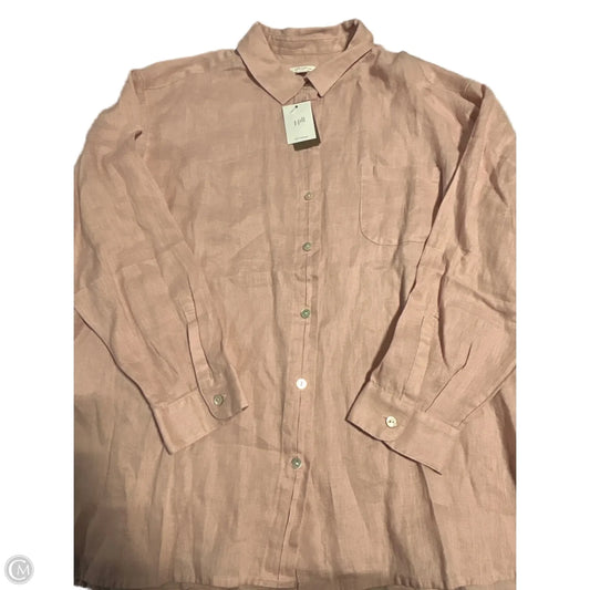 Top Long Sleeve Basic By J. Jill In Pink, Size: 1x