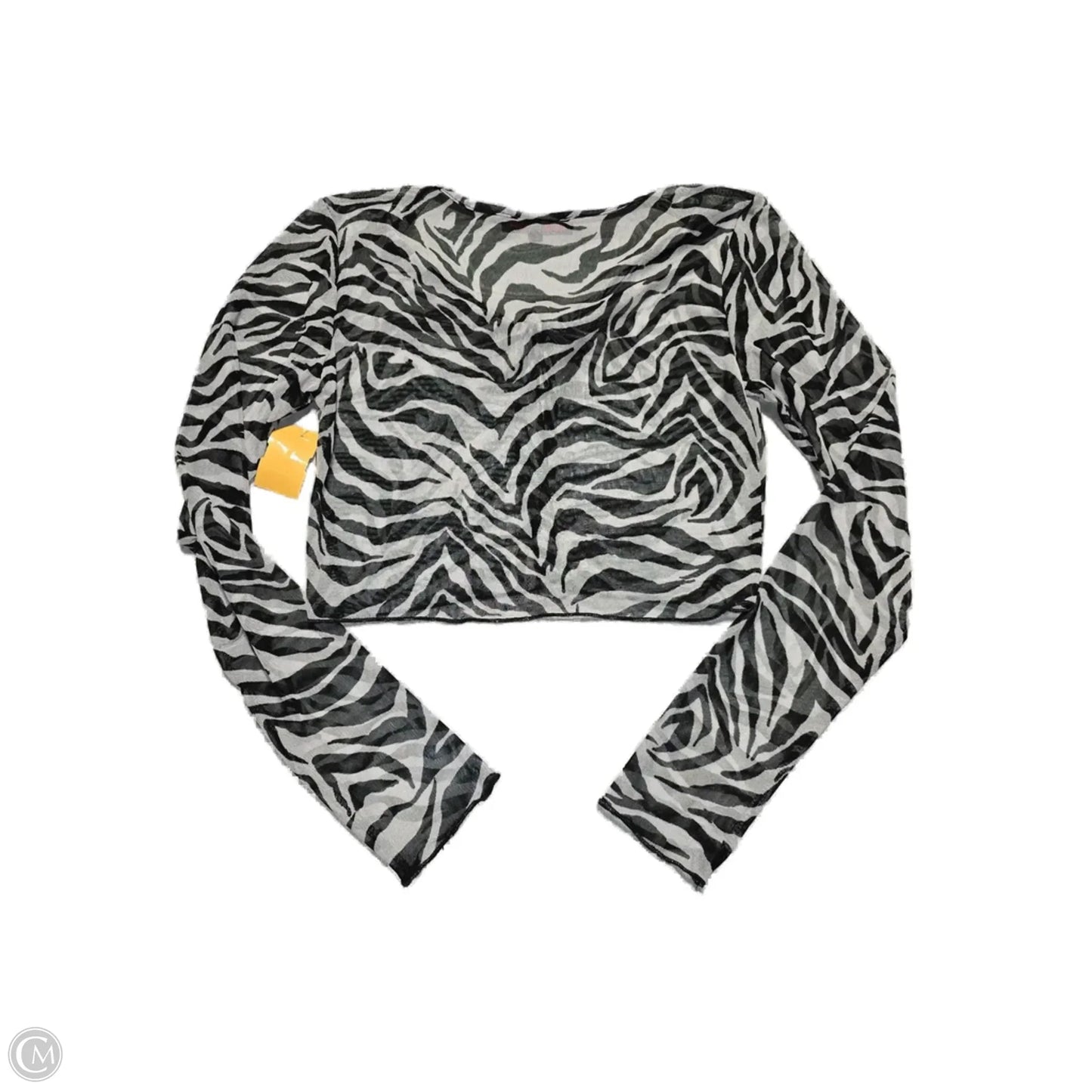 Top Long Sleeve By Cme In Zebra Print, Size: M