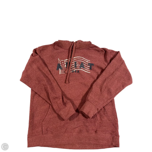 Sweatshirt Hoodie By Ariat In Red, Size: M