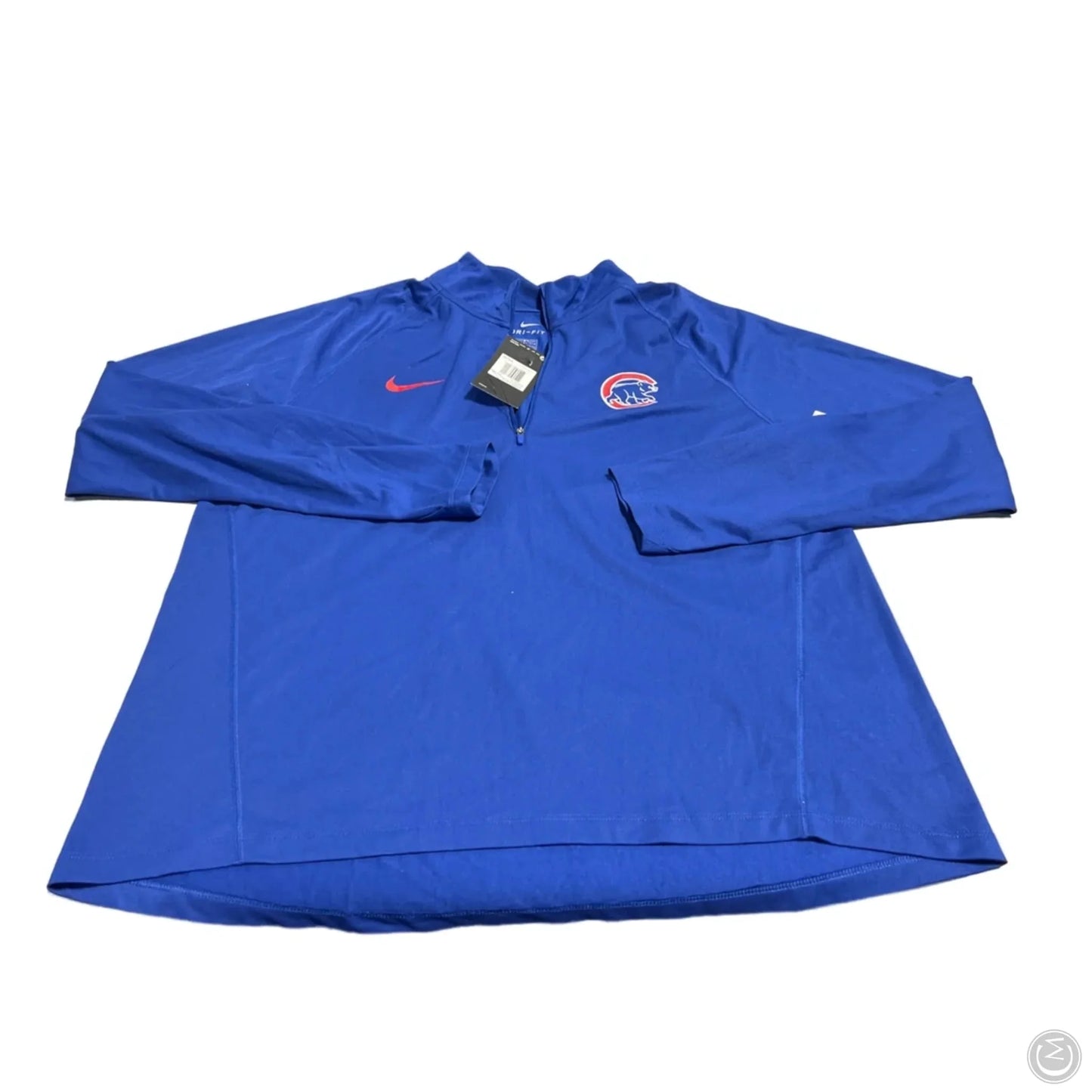 Athletic Top Long Sleeve Collar By Nike In Blue, Size: Xxl