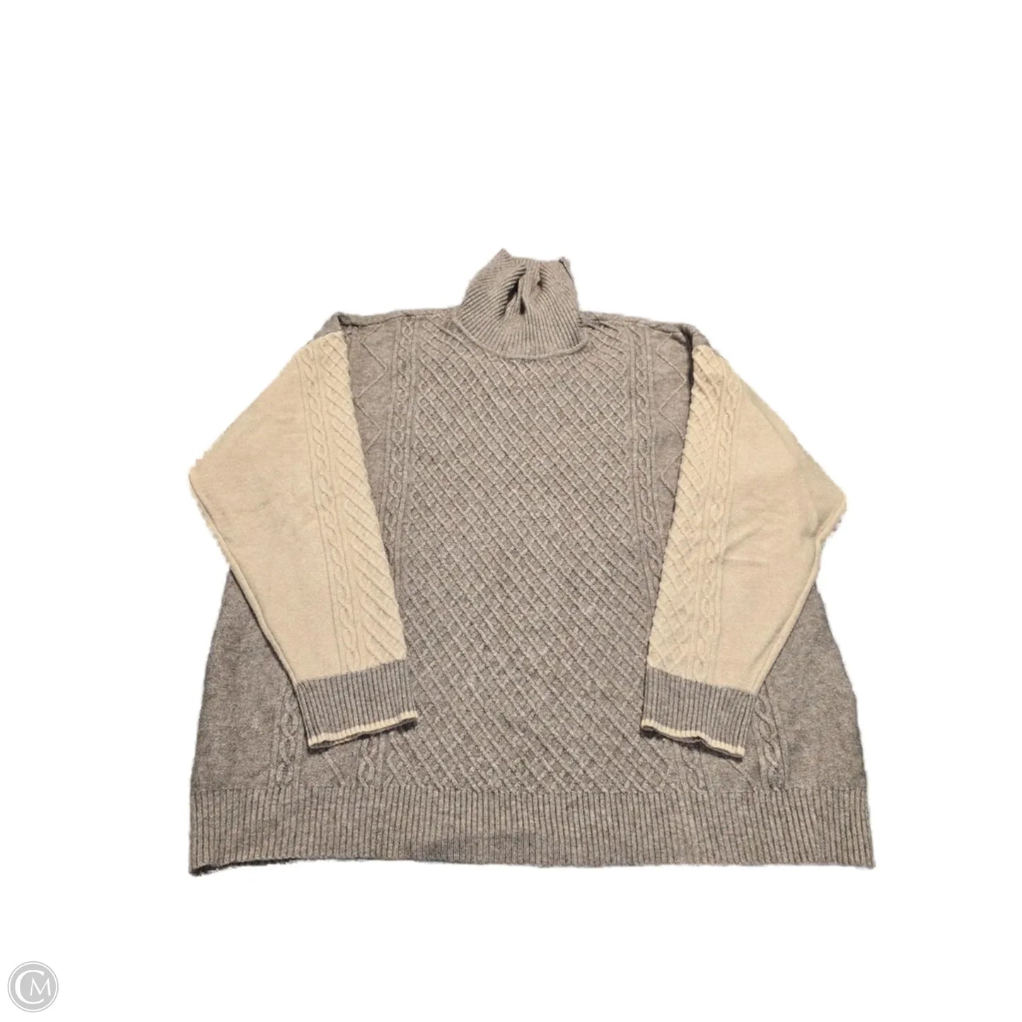 Top Long Sleeve By Cyrus In Brown & Tan, Size: 3x