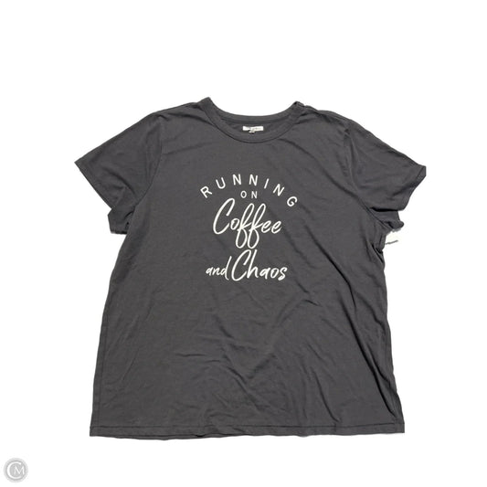 Top Short Sleeve By Maurices In Grey, Size: 1x