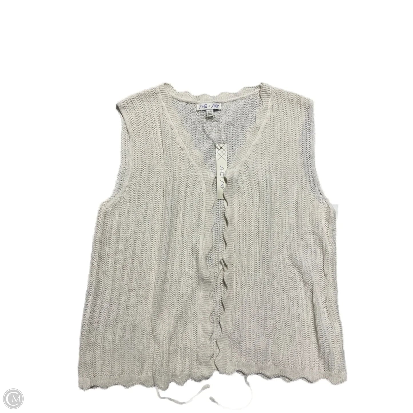 Cardigan By She + Sky In White, Size: Xxl